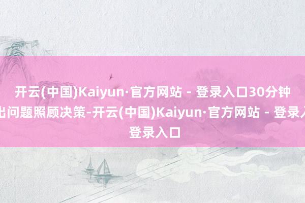 开云(中国)Kaiyun·官方网站 - 登录入口30分钟给出问题照顾决策-开云(中国)Kaiyun·官方网站 - 登录入口
