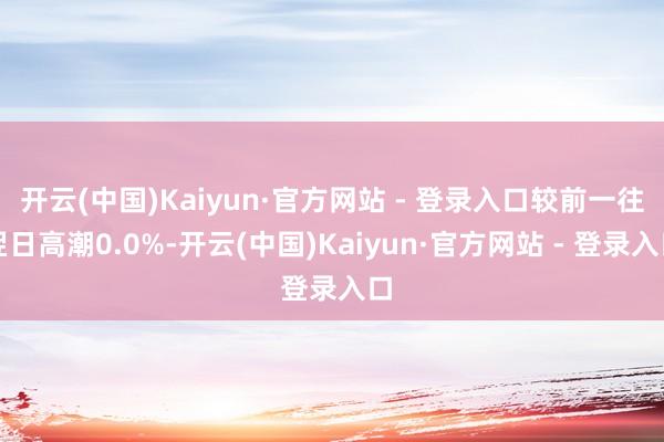 开云(中国)Kaiyun·官方网站 - 登录入口较前一往翌日高潮0.0%-开云(中国)Kaiyun·官方网站 - 登录入口
