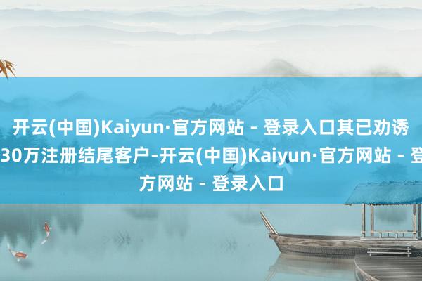 开云(中国)Kaiyun·官方网站 - 登录入口其已劝诱跳跃6030万注册结尾客户-开云(中国)Kaiyun·官方网站 - 登录入口