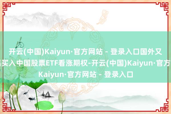 开云(中国)Kaiyun·官方网站 - 登录入口国外又有一波资金大幅买入中国股票ETF看涨期权-开云(中国)Kaiyun·官方网站 - 登录入口
