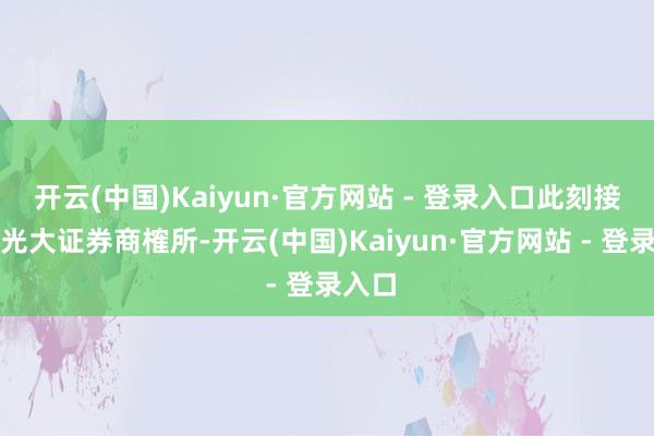 开云(中国)Kaiyun·官方网站 - 登录入口此刻接办的光大证券商榷所-开云(中国)Kaiyun·官方网站 - 登录入口